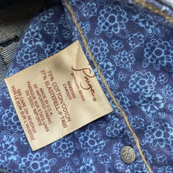 PAIGE Blue Boot Cut Jeans with Medium-Dark Wash - Picture 9 of 9